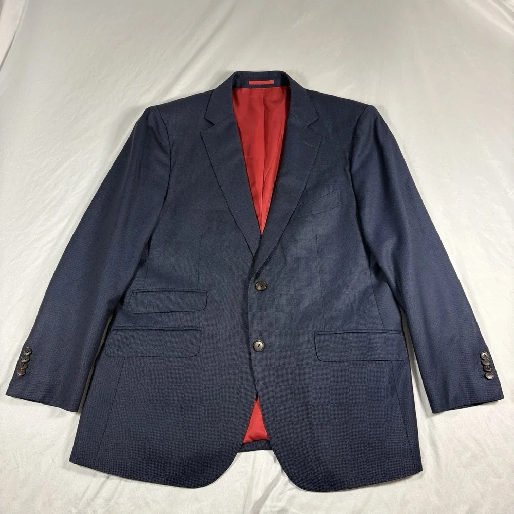 SuitSupply Sienna Navy Blue Wool Blazer Vitale Barberis Canonico 46R